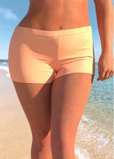 Modlily Mid Waisted Plus Orange Swim Shorts - 3X