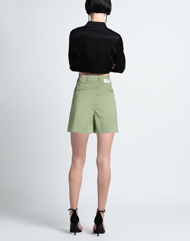 Woman Shorts & Bermuda Shorts Light green Size S Cotton, Elastane