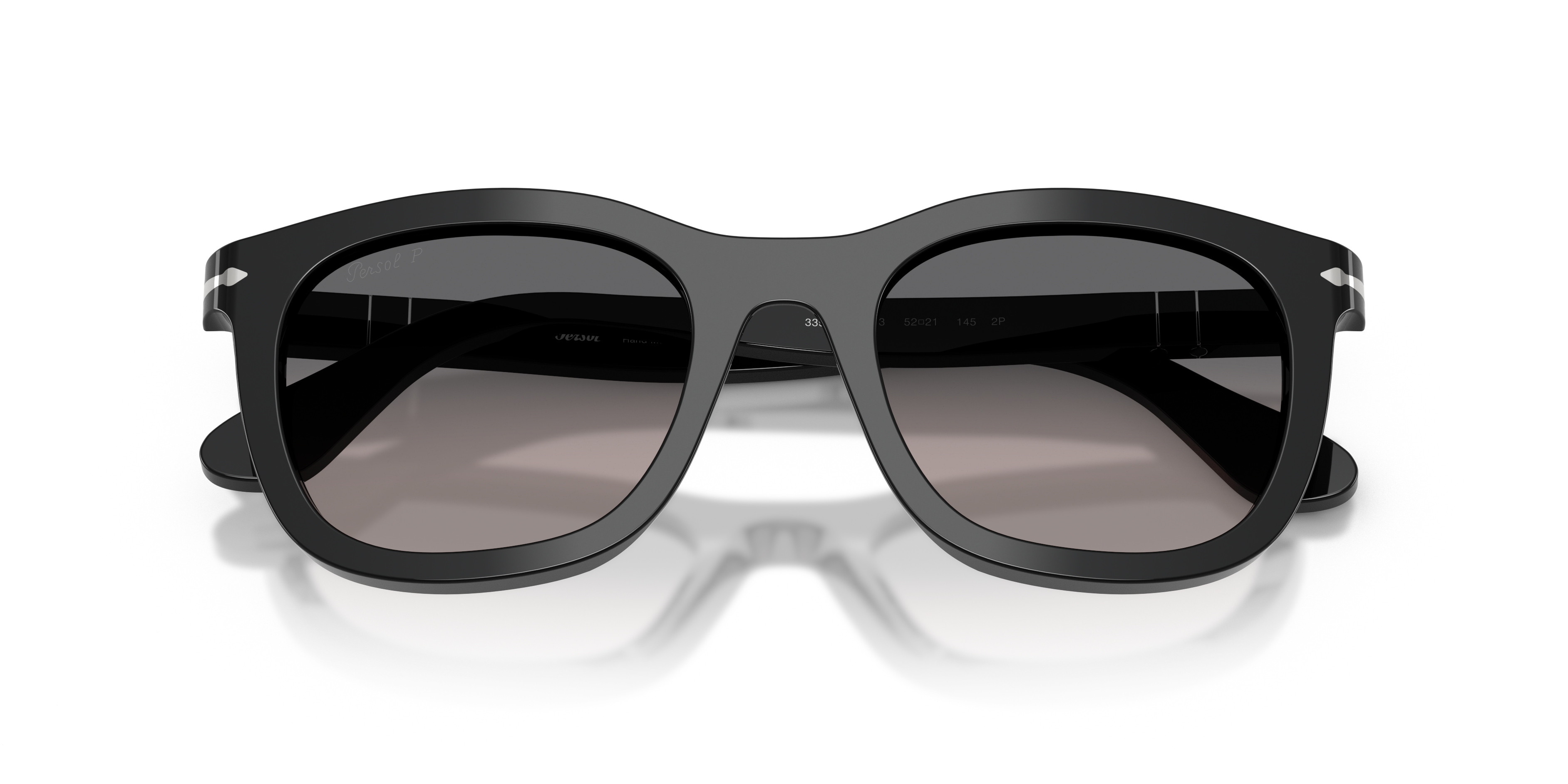 Persol Unisex Persol PO3395S 95/M3 Occhiali da sole Acetato Nero Grigio Pantos Polarizzata Sfumato