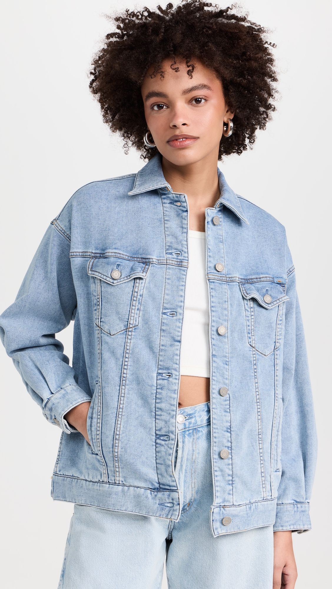 Stretch Terry Trucker Jacket Mid Wash