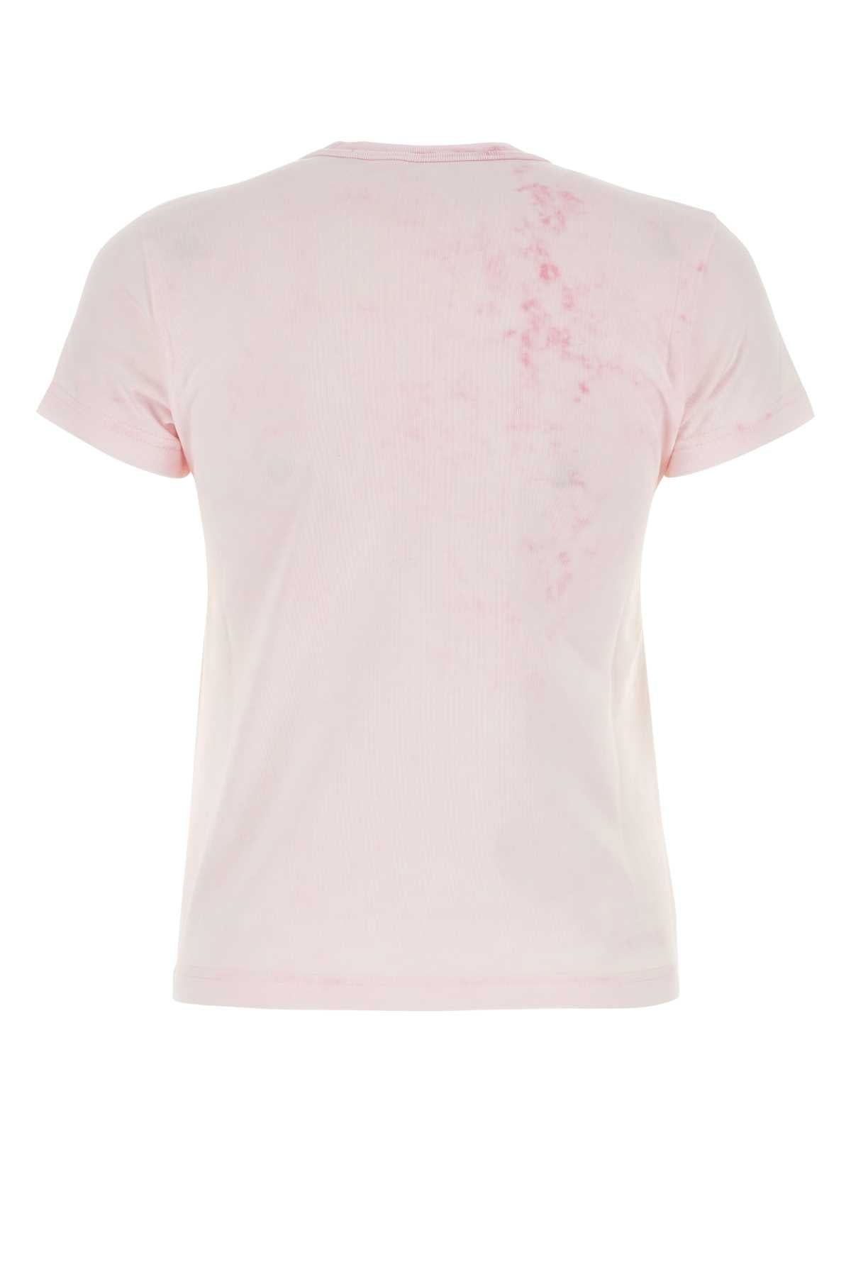 Bleached Cotton T-Shirt — Pink