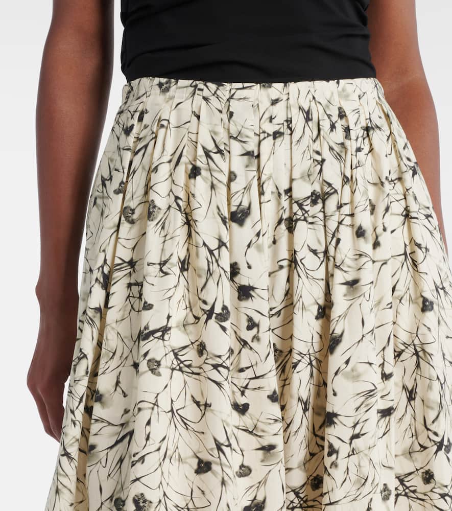 Austin printed cotton poplin midi skirt