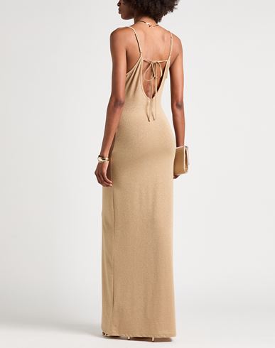 Woman Maxi dress Sand Size XS Polyester, Viscose, Metallic Polyester, Polyamide, Elastane