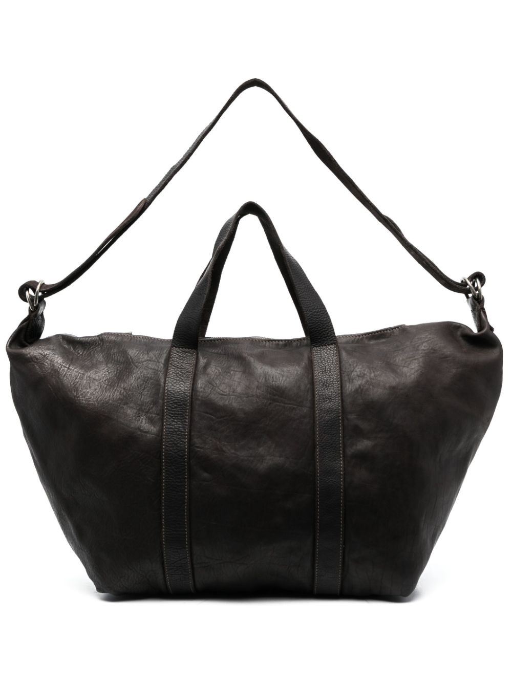 Top-handle zipped holdall - Brown