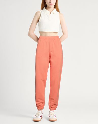 Woman Pants Orange Size L Cotton, Polyester