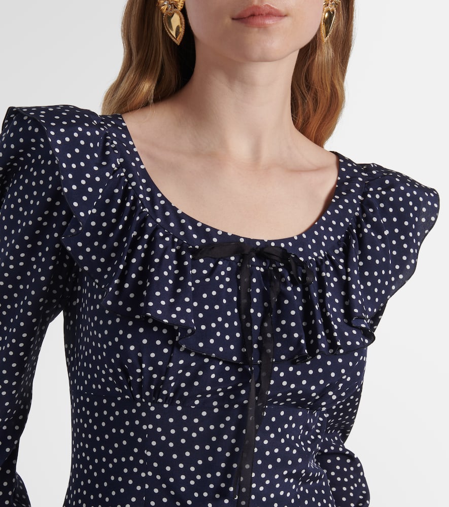 Alessandra Rich Polka-dot silk midi dress