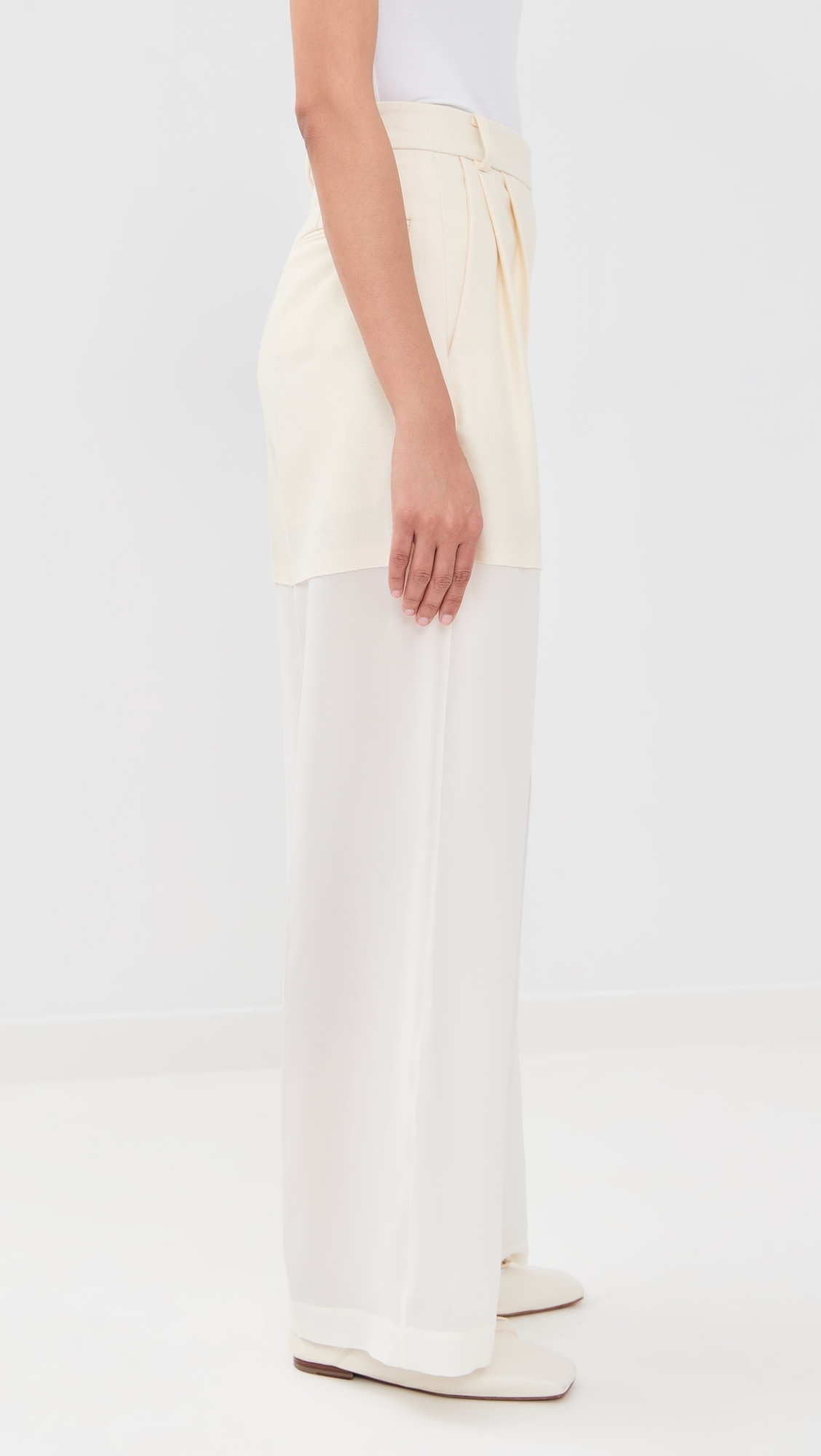Best Large Flannel And Silk Pants Ivory