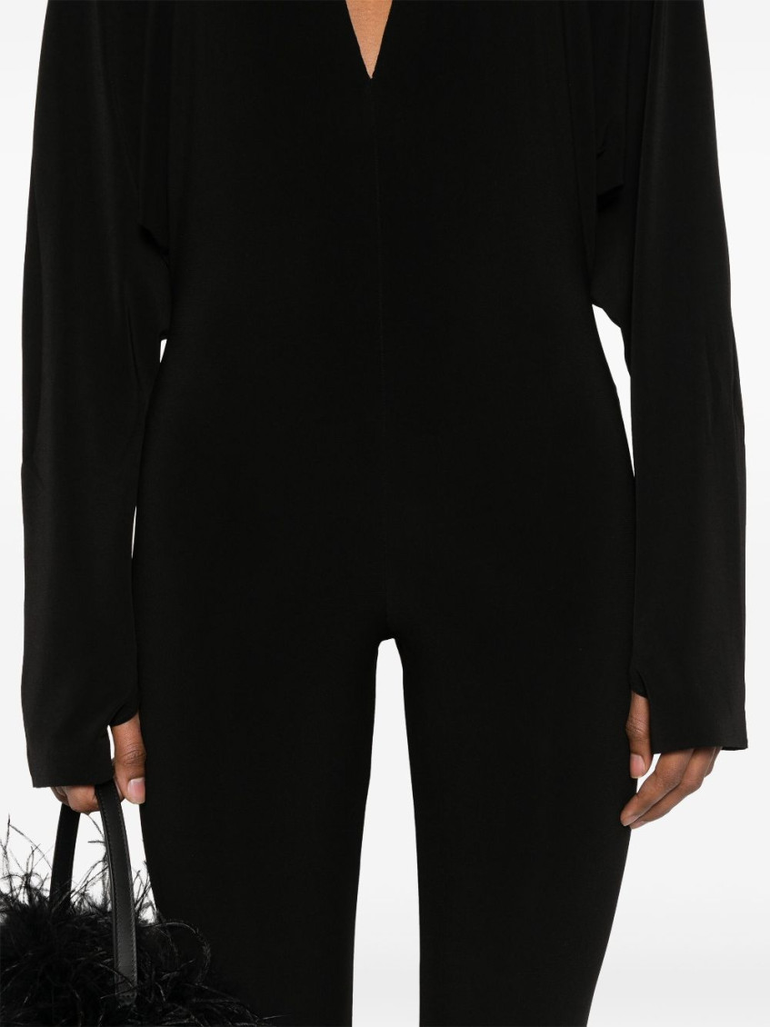 Slim Fit Long Sleeve V Neck Jumpsuit