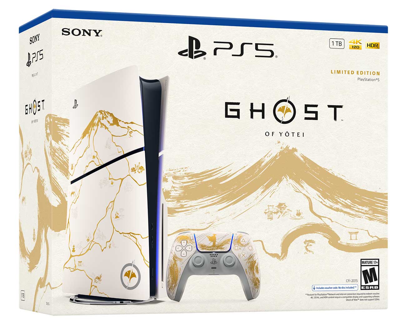 PlayStation 5 Slim Limited Edition Game Console Ghost of Yotei Bundle in Gold