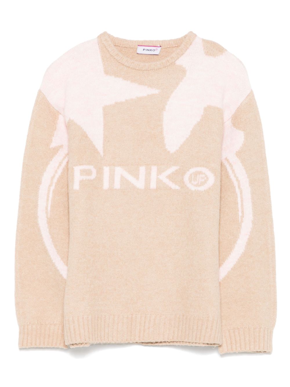 Intarsia-knit sweater - Brown