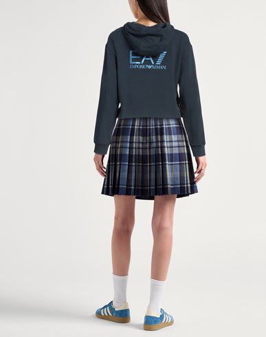 Ea7 Woman Sweatshirt Midnight blue Size M Cotton, Elastane