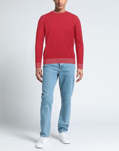 Man Sweater Red Size 42 Cotton