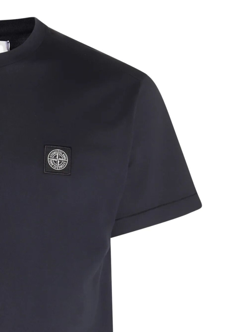 Slim Fit Cotton Jersey T-Shirt With Compass Patch