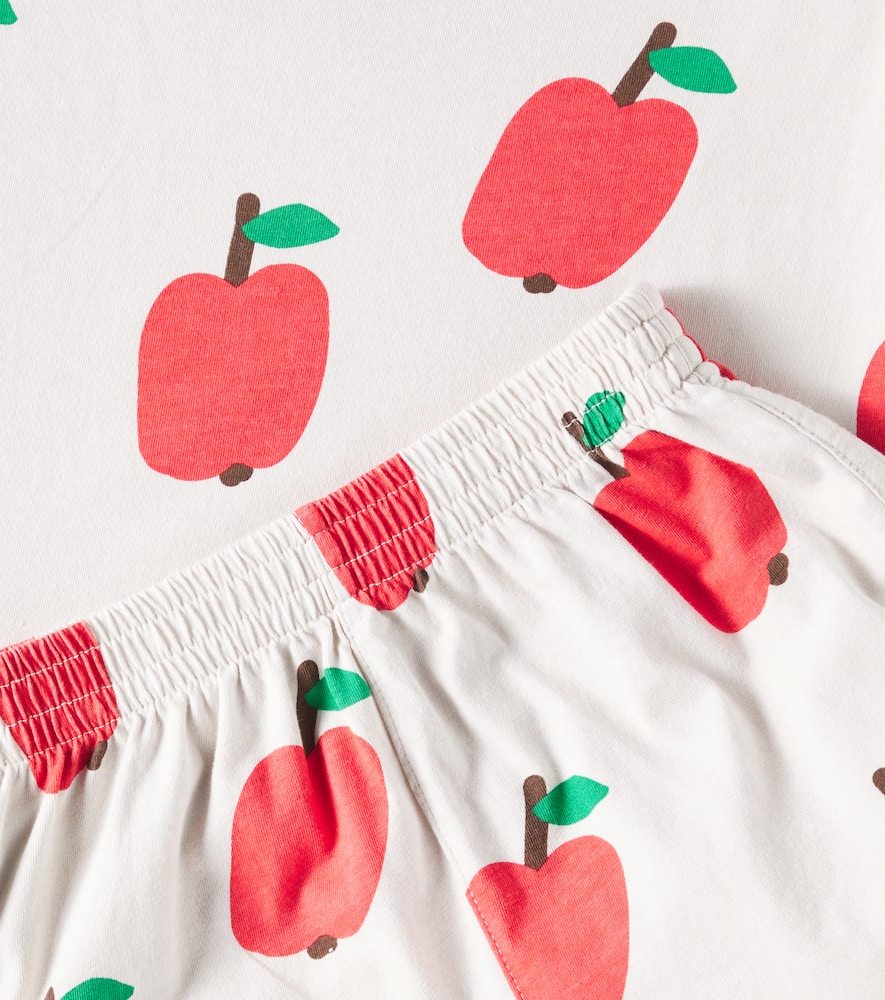 Jellymallow Apple printed jersey tank top and shorts set
