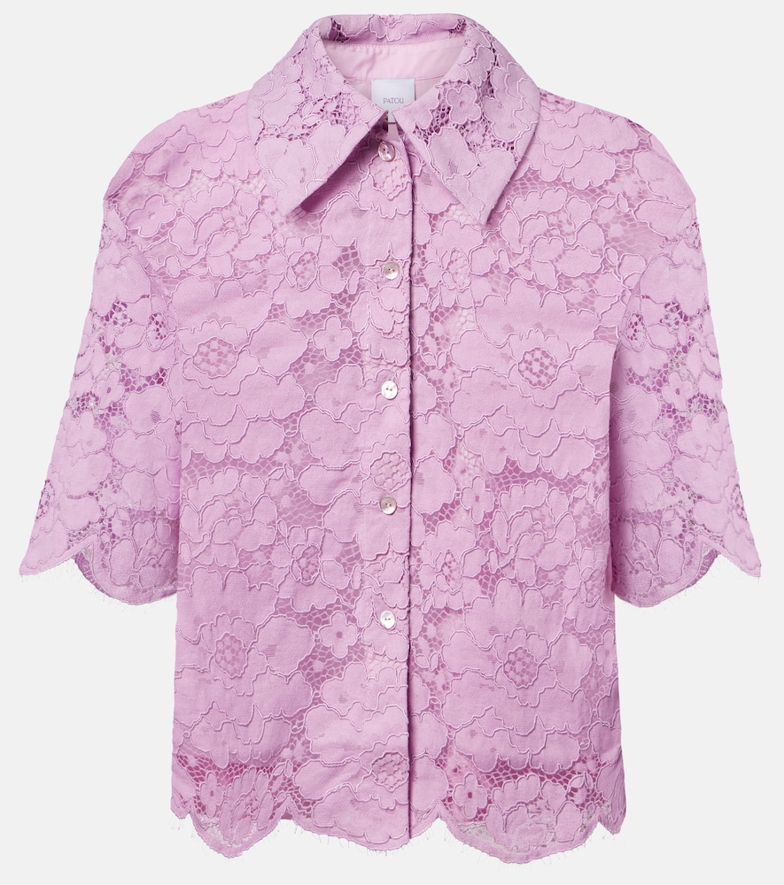 Cotton-blend lace shirt