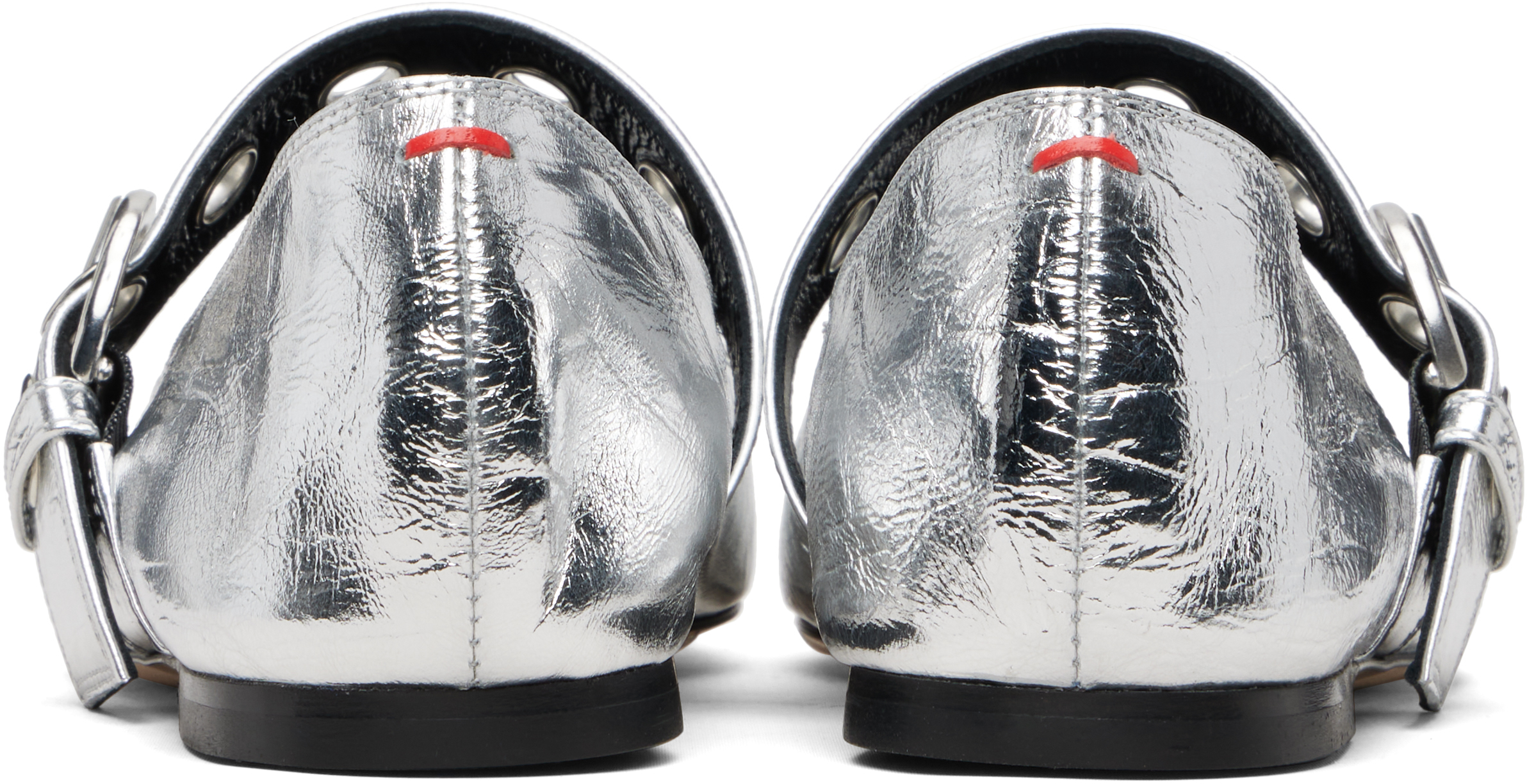 Silver Uma Eyelet Ballerina Flats
