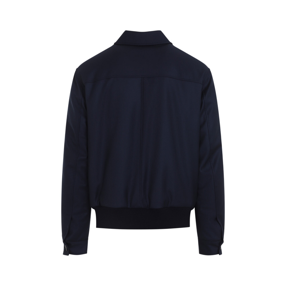 Navy Blue Solid Jacket