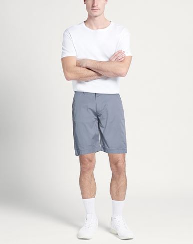 Man Shorts & Bermuda Shorts Grey Size 38 Cotton, Elastane