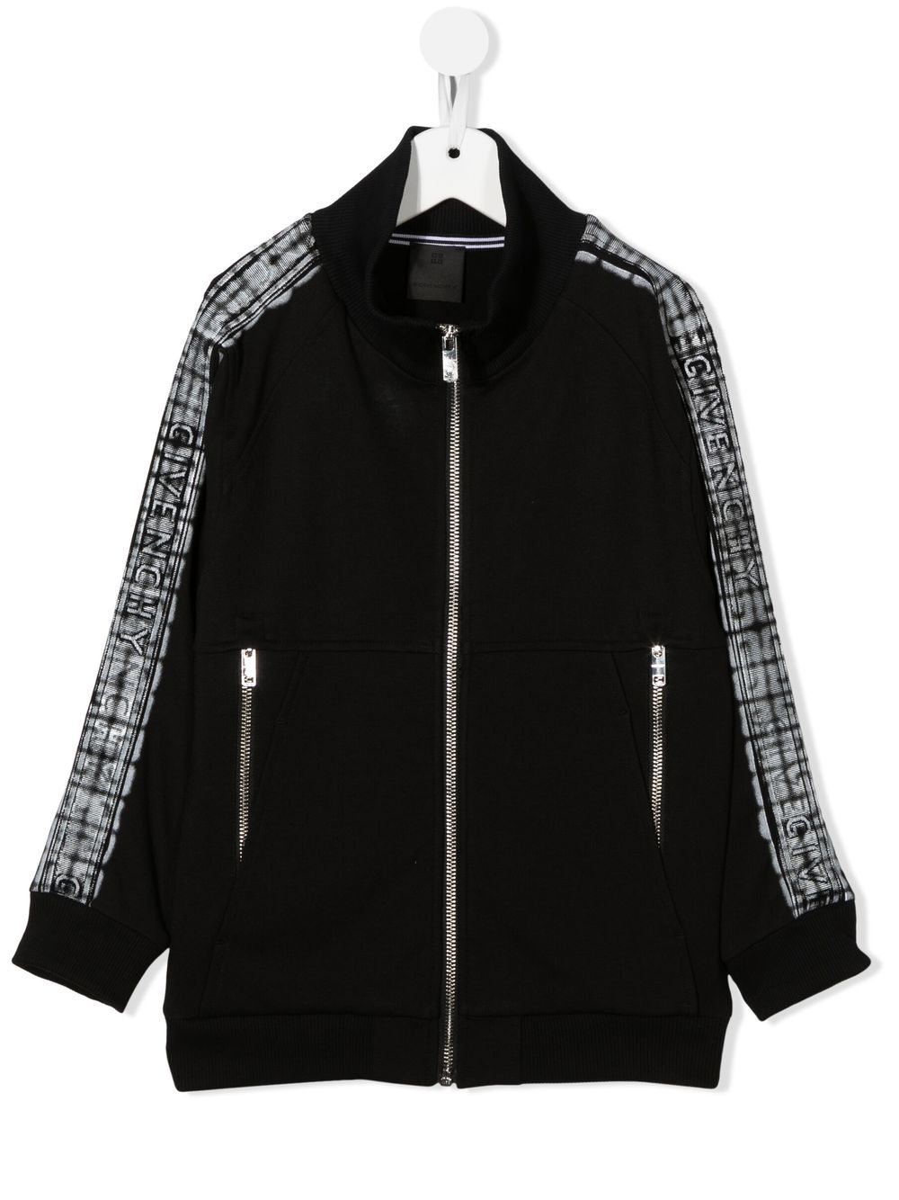 Logo-tape zipped sweatshirt - Black
