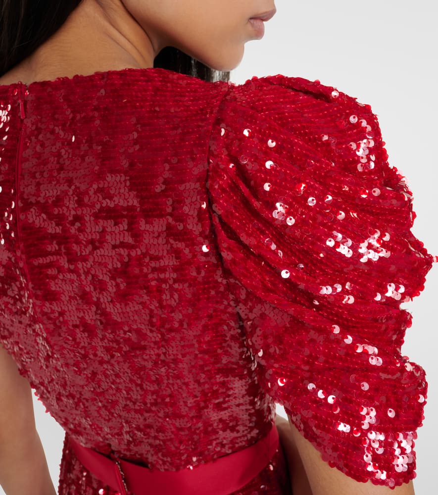 Asymmetric sequined minidress