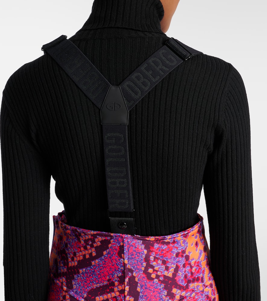 Elena snake-effect ski salopettes