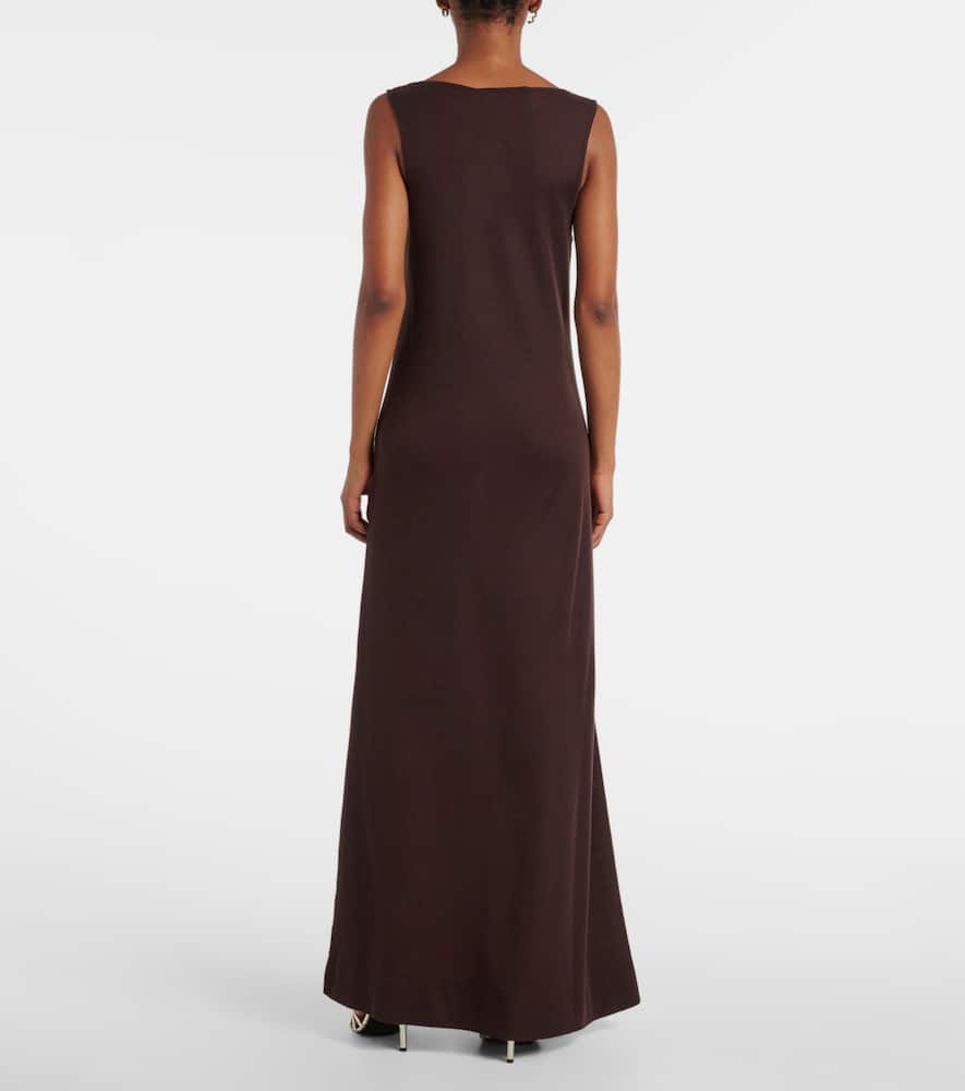 Embellished wool-blend maxi dress