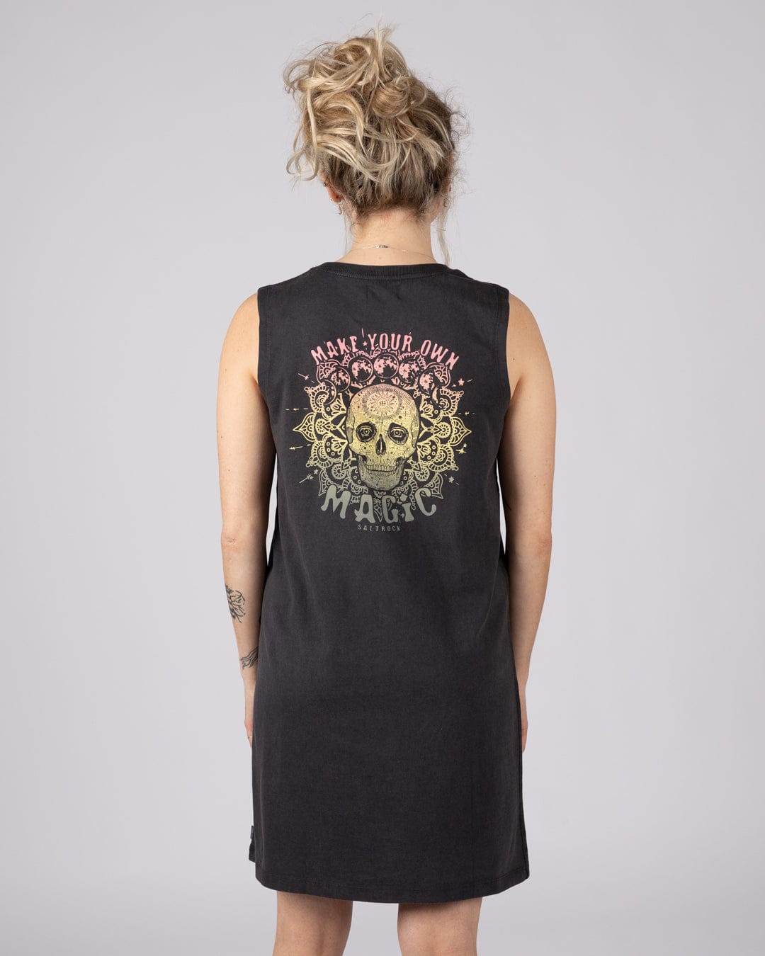 Saltrock Make Magic Womens Tank Dress in Dark Grey