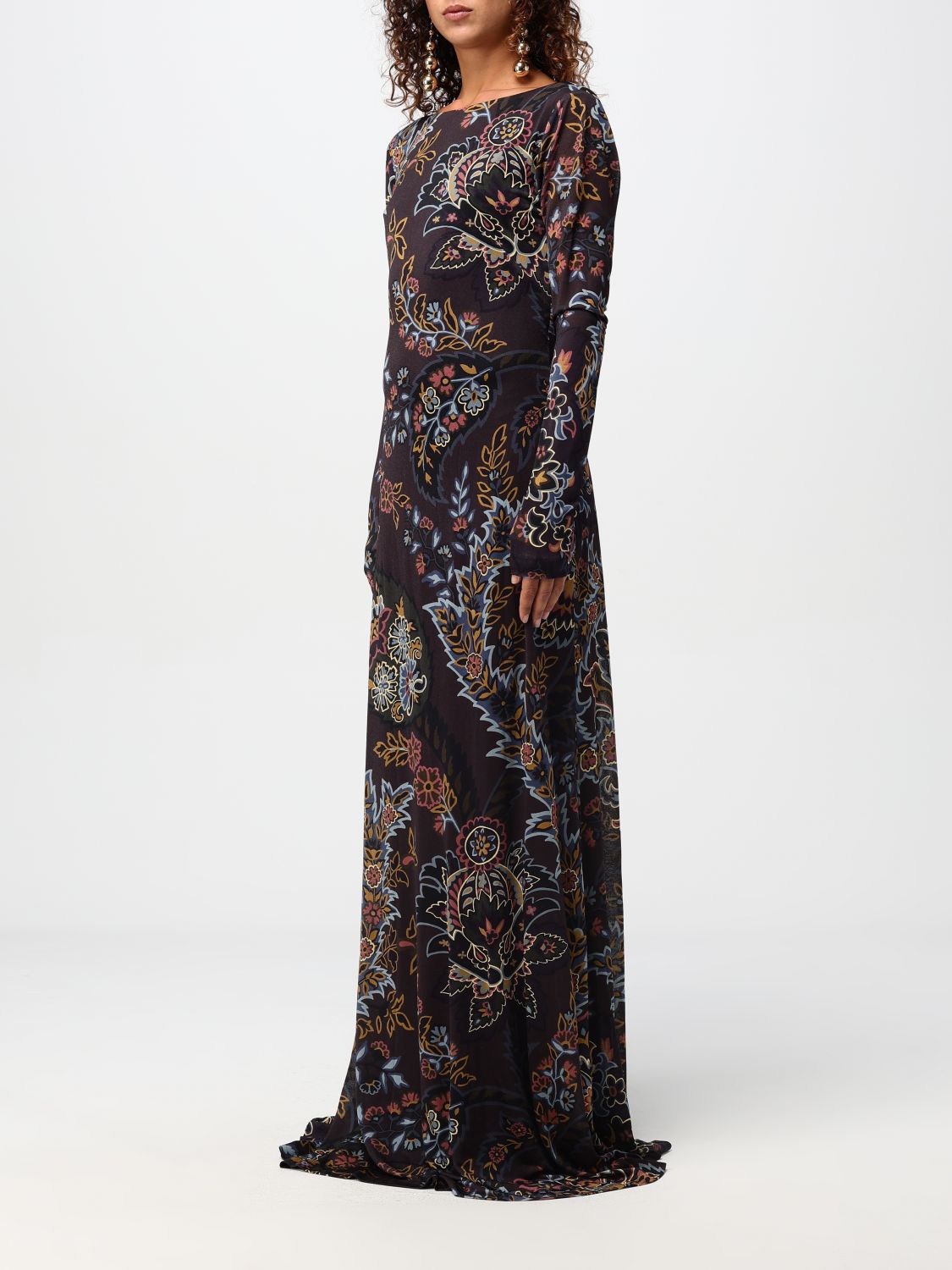 Paisley print maxi-dress - Black