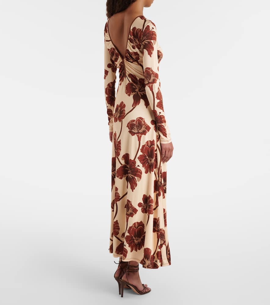 Floral jersey midi dress