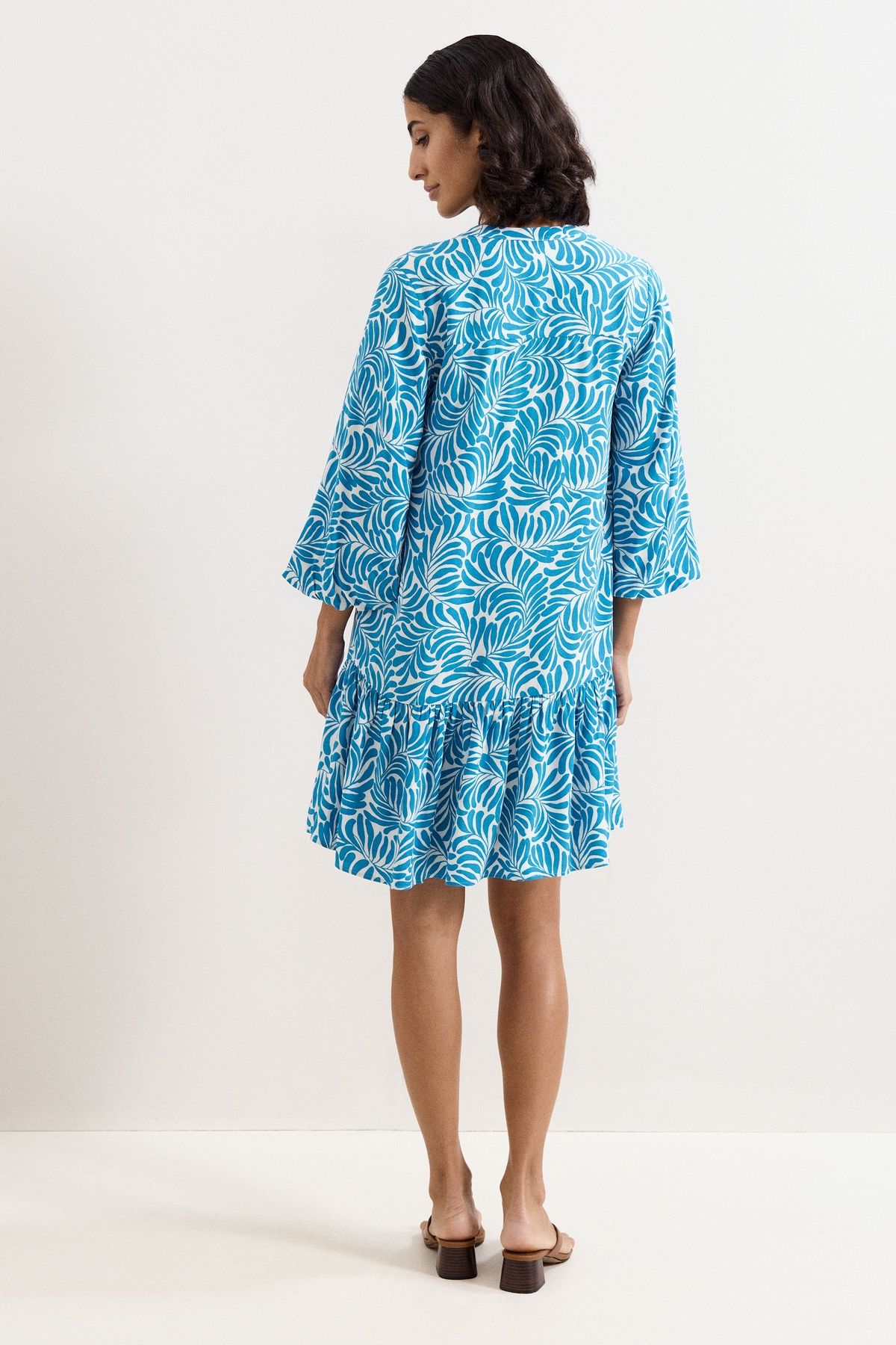 Phase Eight Women's Phoebe Tiered Hem V-Neck Mini Dress in Turquoise