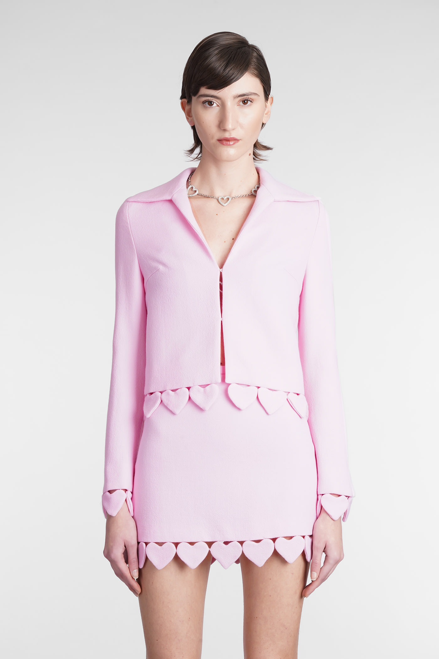 Blazer In Rose-pink Wool