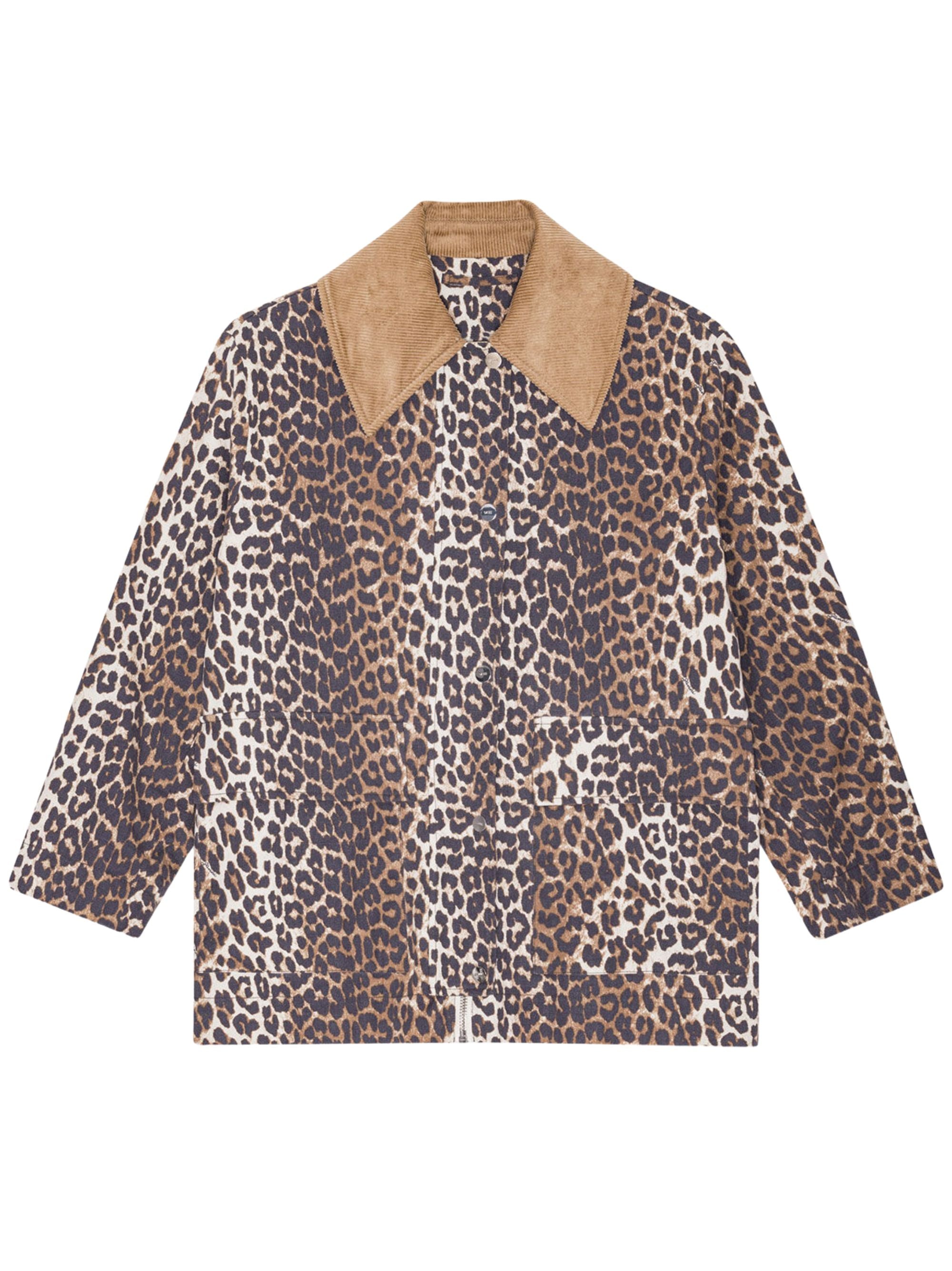 Animal Print Jacket with Front Button Fastening