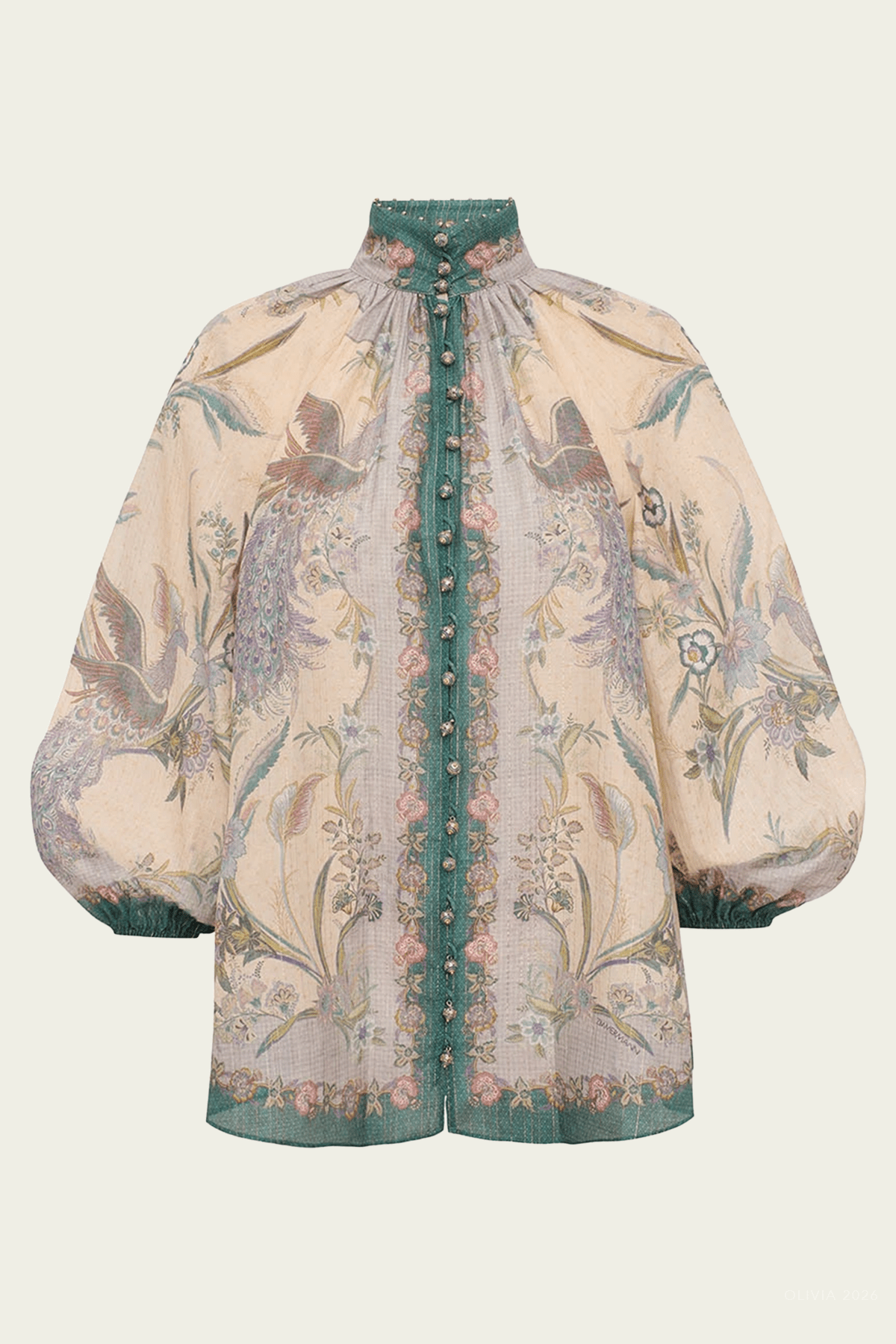 Indra Billow Blouse in Cream Scarf Floral