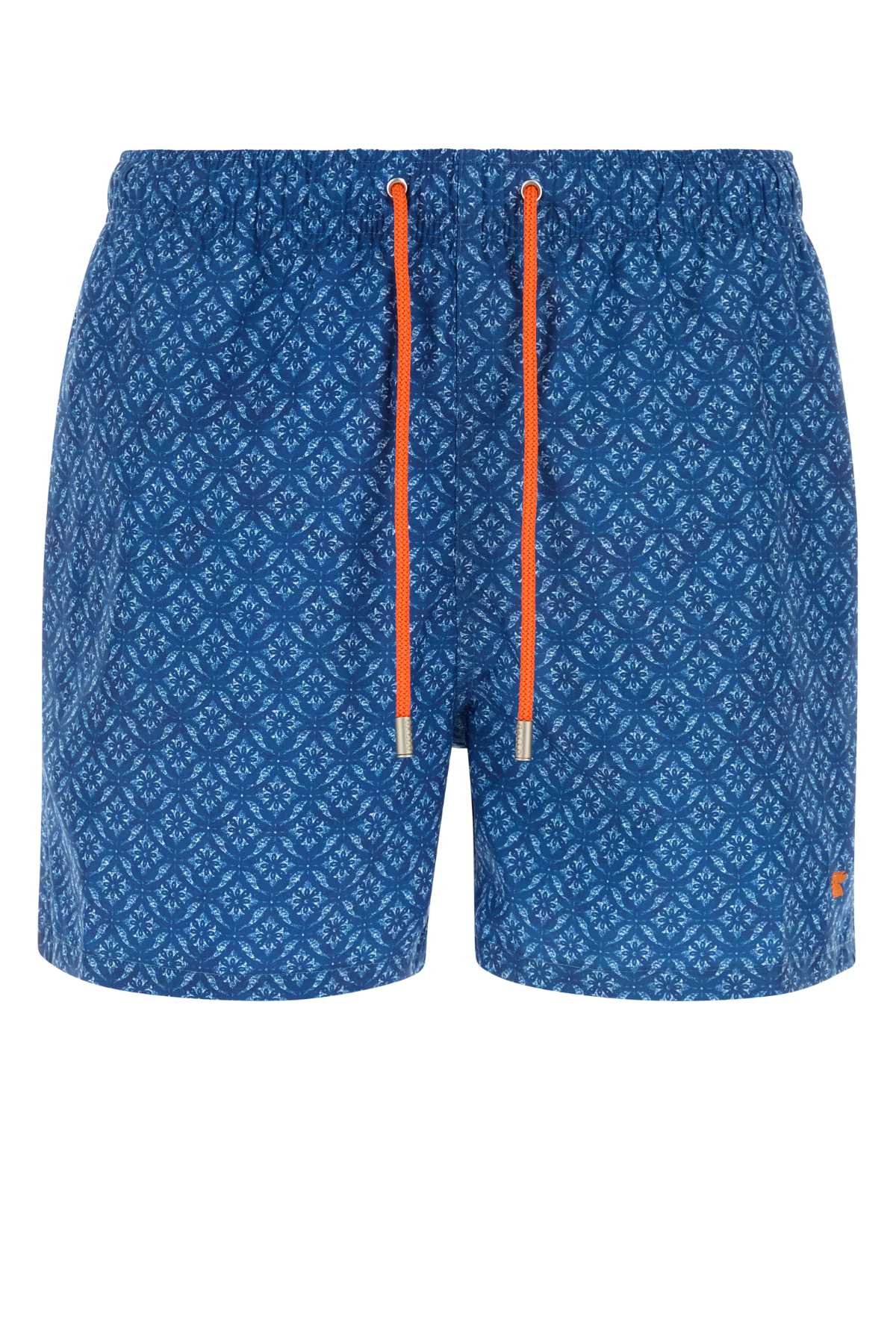 Printed Recycled Polyester Swimming Shorts — Blue