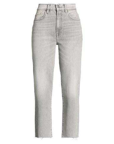 Woman Jeans Grey Size 27 Cotton, Elastane