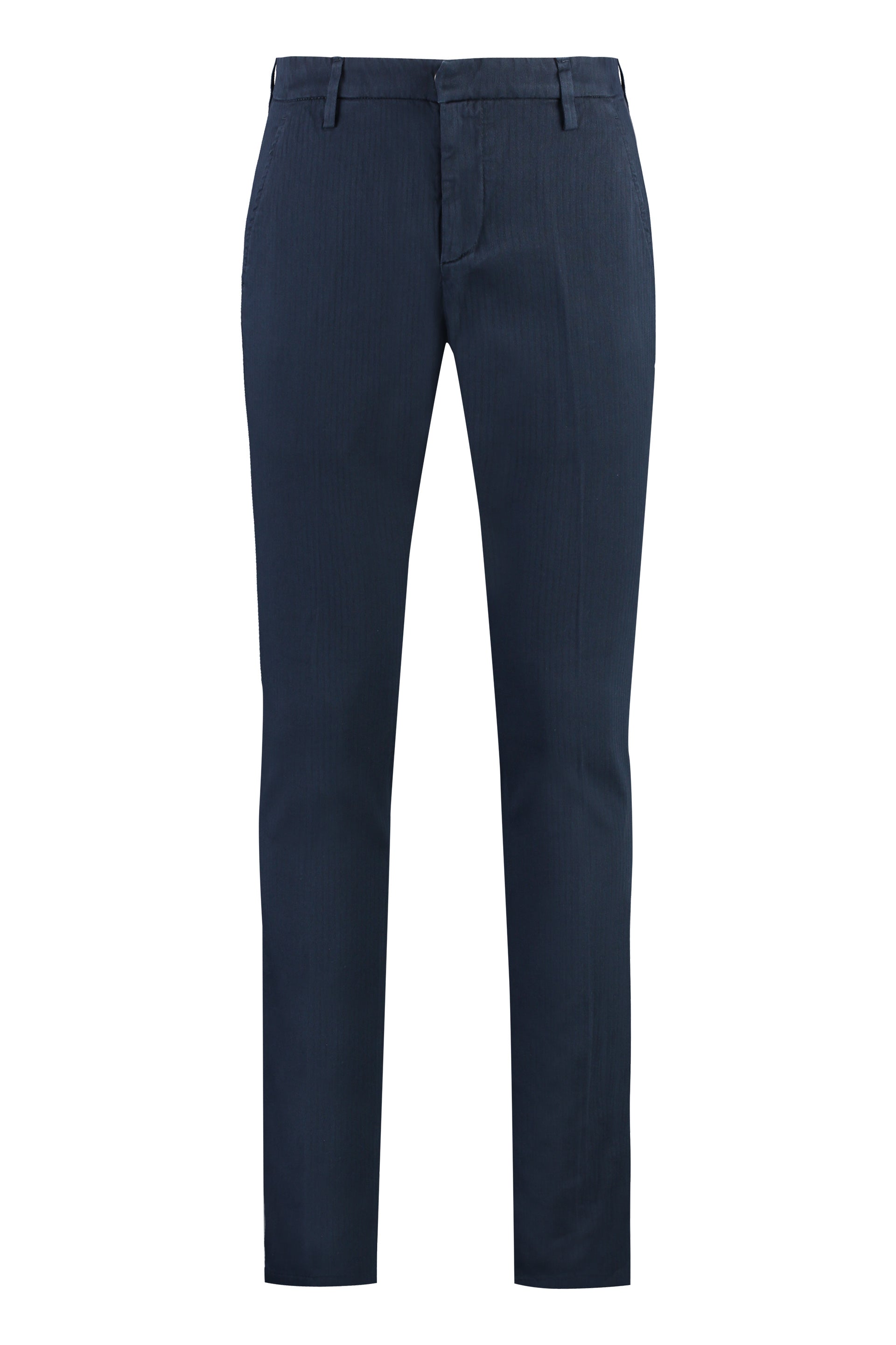 Men's Cotton Chino Trousers with Roll-Up Ankle Cuffs