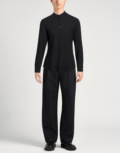 Natural Feeling Man Shirt Black Size L Linen, Cotton