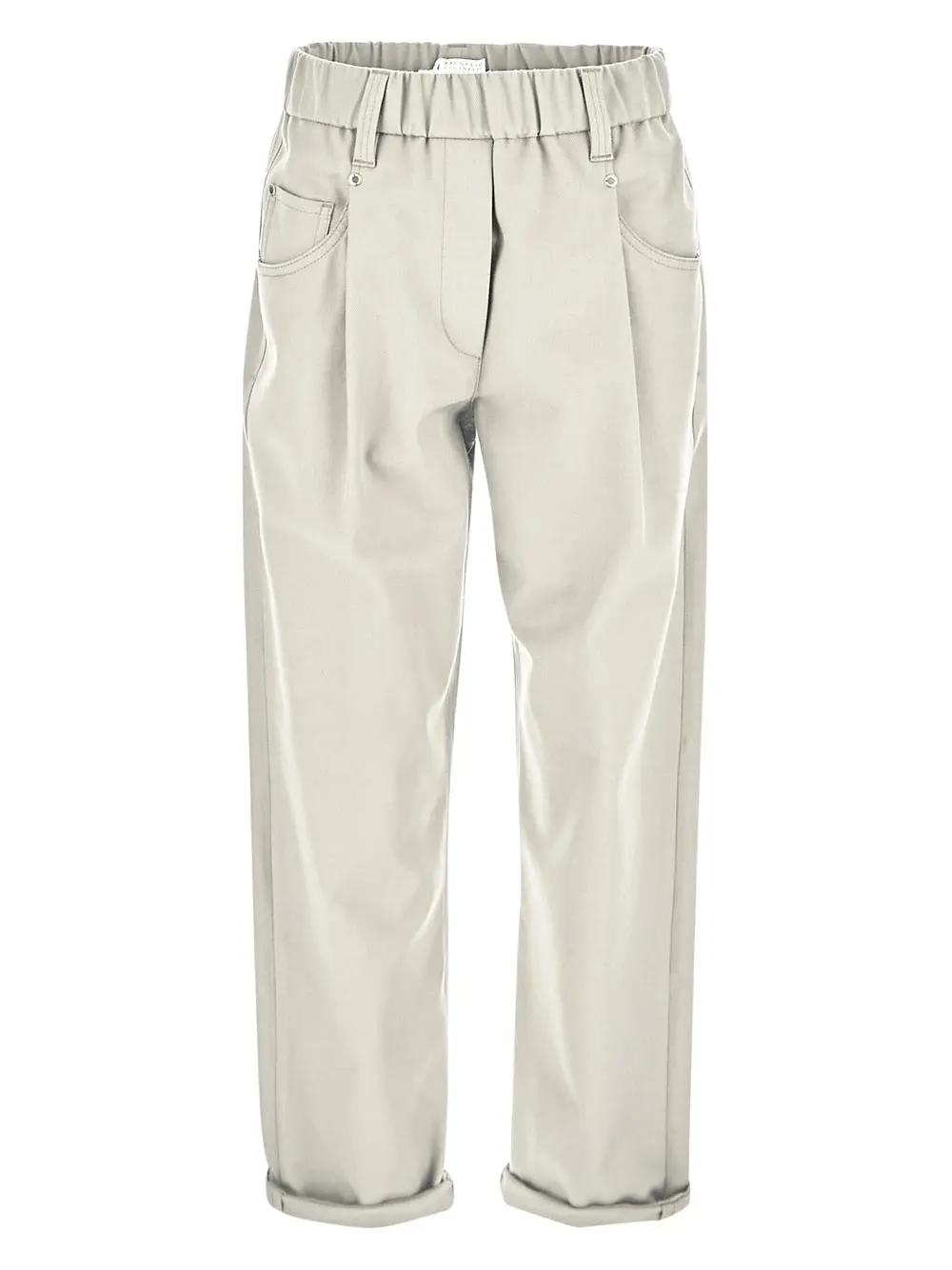 Straight-leg cropped trousers - Neutrals