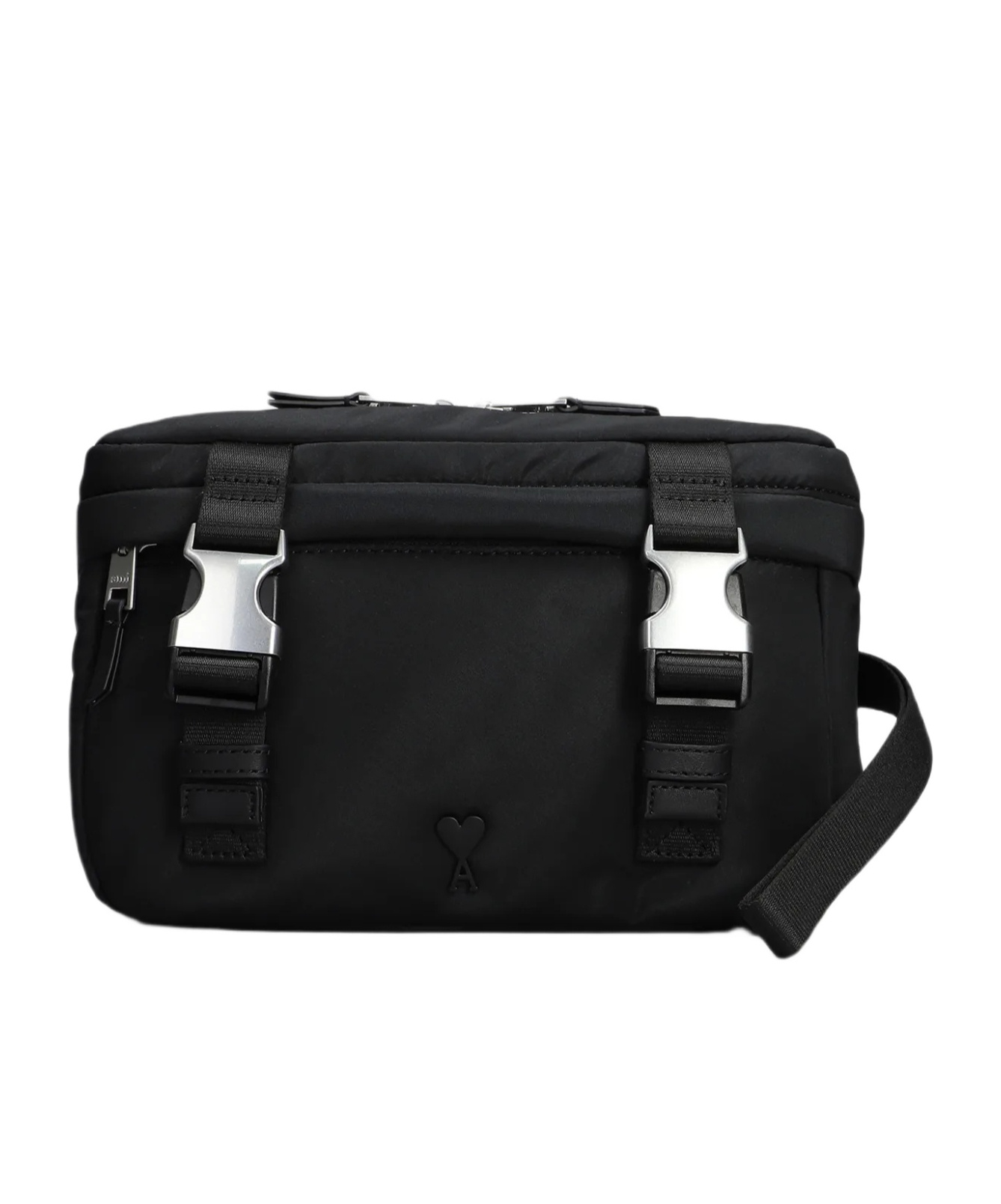 Logo buckle cosmetic bag