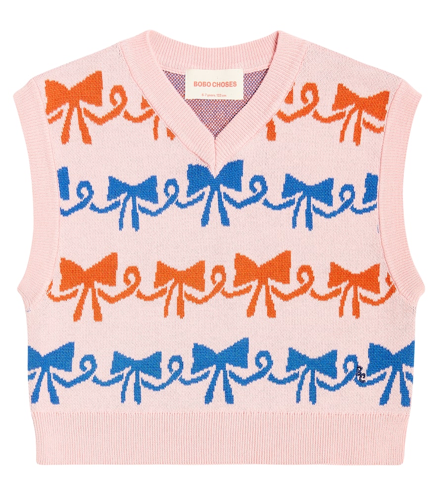 Cotton jacquard sweater vest