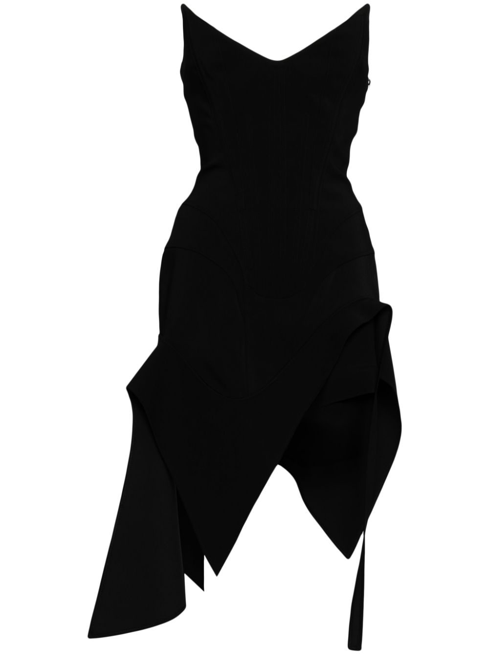 Asymmetric bustier mini dress - Red