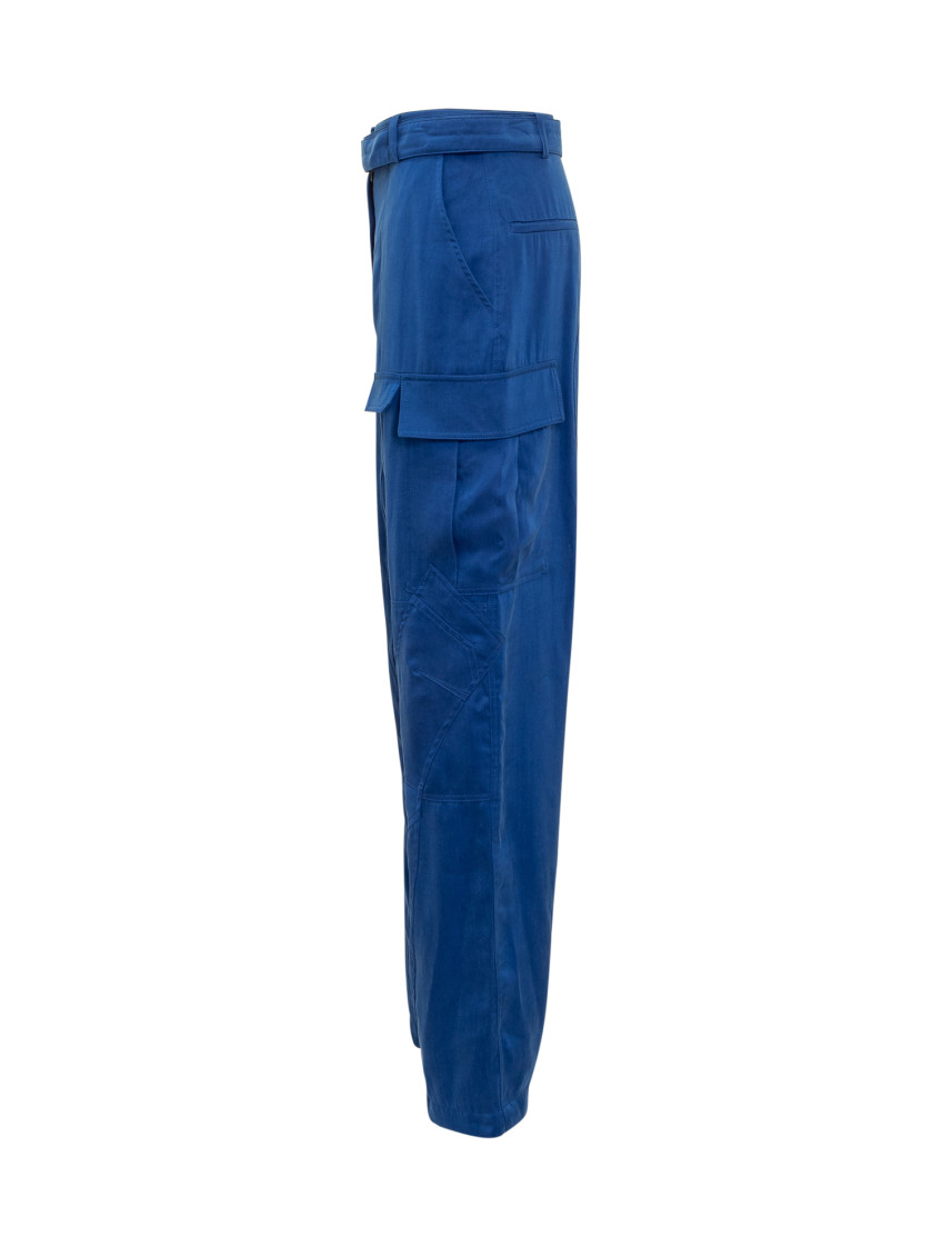 Blue Relaxed Cargos Pants