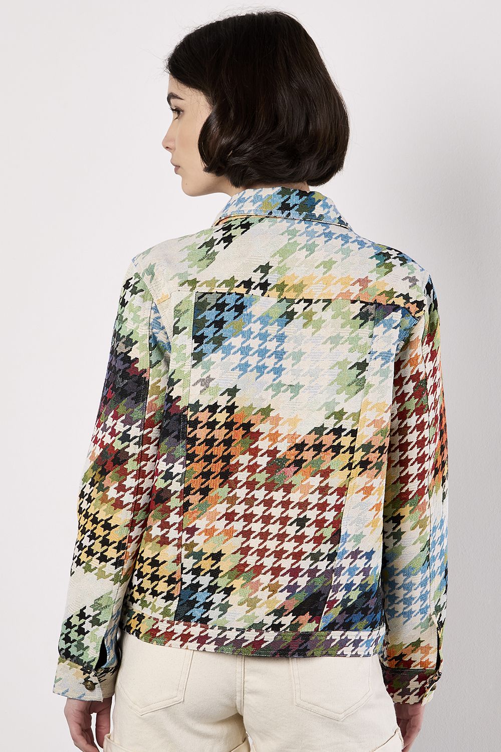 Apricot Colourful Dogtooth Jacket