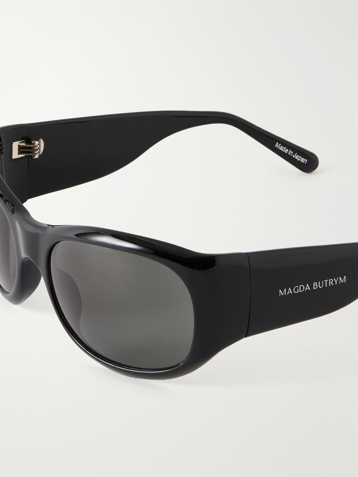 Round-frame Acetate Sunglasses - Black