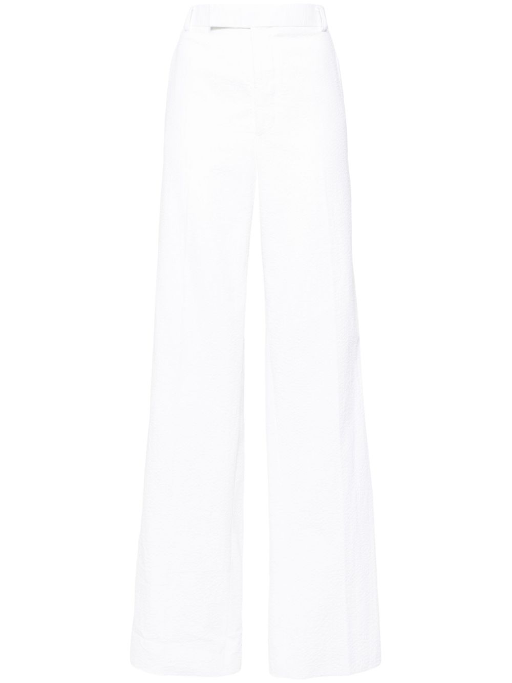 Pressed-crease cotton trousers - White