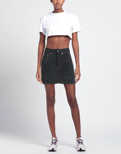 Woman Denim skirt Black Size 2 Cotton, Polyester