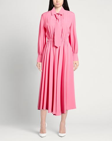 Woman Maxi dress Pink Size 6 Acetate, Silk