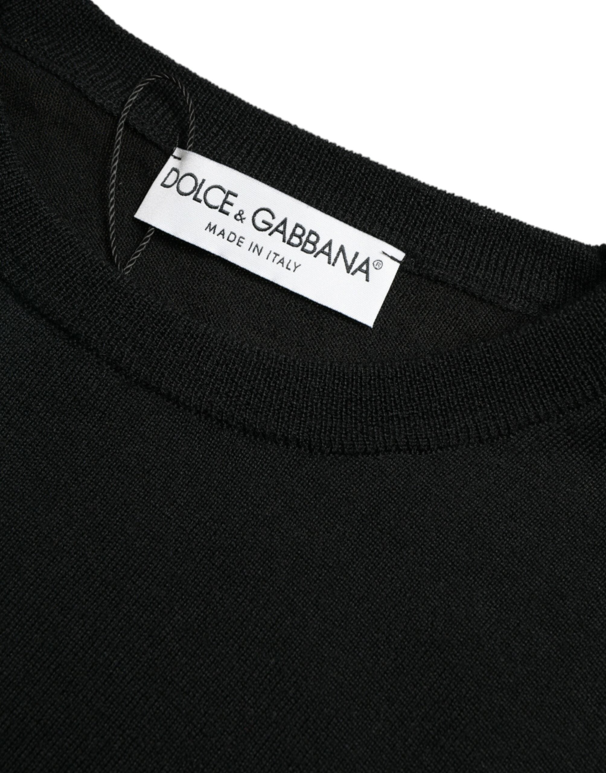Wool Crewneck Sweater — Black