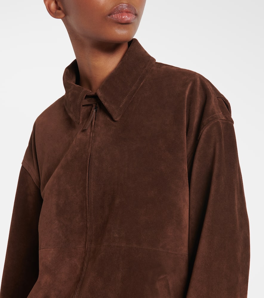 The Row Roana suede bomber jacket