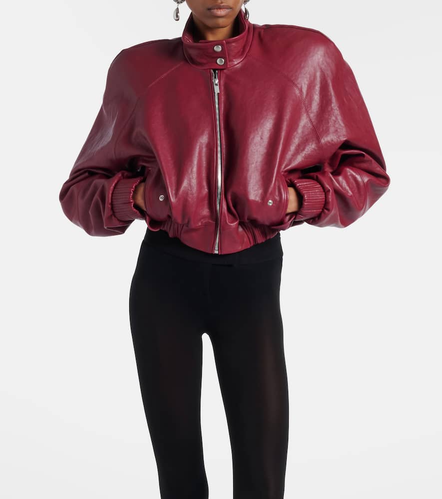 Cropped leather jacket